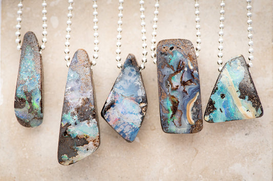 One of a kind Australian Opal Necklace - Madelynn Cassin Designs