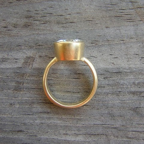 Oval Aquamarine Yellow Gold Ring - Madelynn Cassin Designs