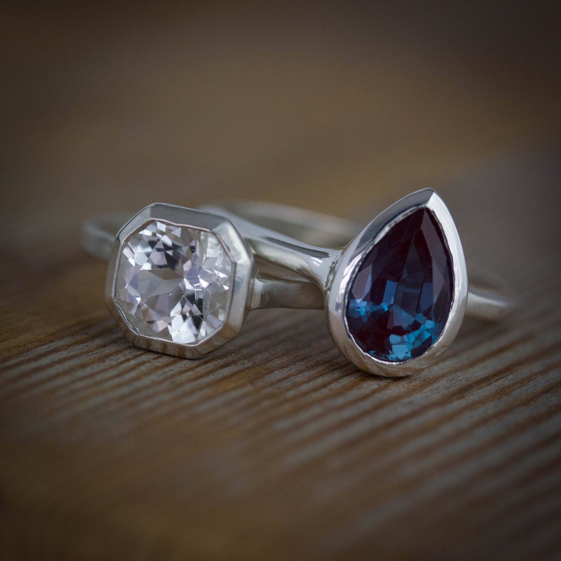 Pear Shaped Alexandrite Ring in Sterling Silver - Madelynn Cassin Designs