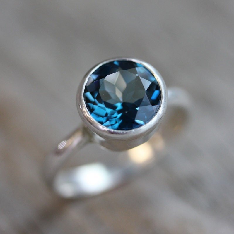 Round London Blue Topaz Ring - Madelynn Cassin Designs