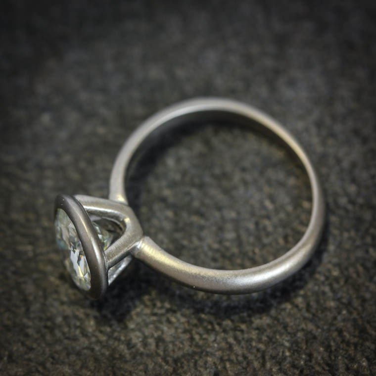 Round Satellite Moissanite Engagement Ring - Madelynn Cassin Designs