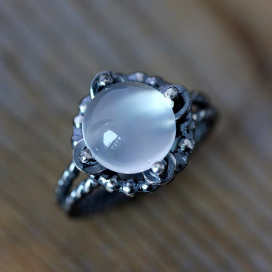 White Moonstone Ring - Madelynn Cassin Designs