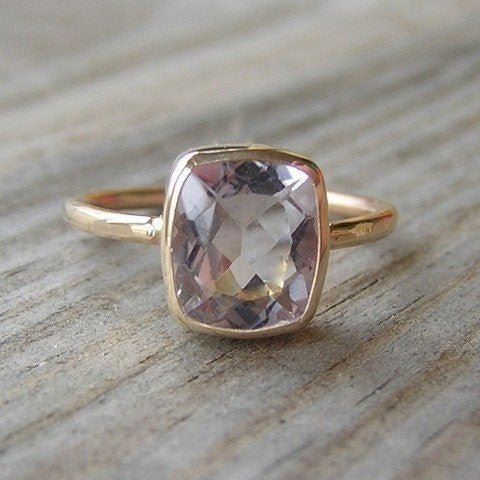 Yellow Gold and Morganite Ring - Madelynn Cassin Designs